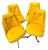 1970’s Yellow Banana Vinyl Swivvel Dining Chairs For Sale