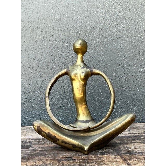 Vintage Brass Abstract Figure For Sale - Image 12 of 12