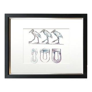 Max Ernst Original Lithograph Untitled 1970 Framed For Sale