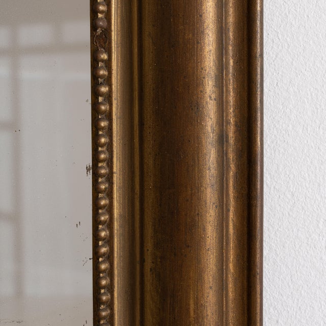 1880s French Gold Louis Philippe Giltwood Mirror For Sale - Image 4 of 15