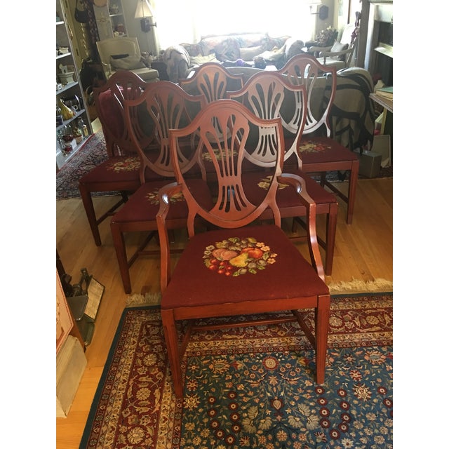 Antique Dining Room Needlepoint Seat Chairs Set of 6 Chairish