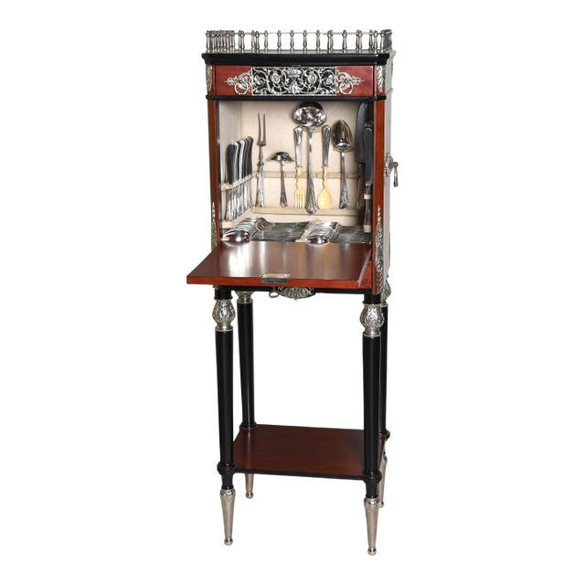 WMF 219 Silverplate 135-Piece Flatware Set With Original Cabinet – Mid-Century German Estate Service For Sale