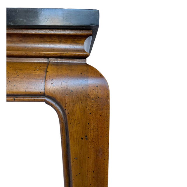 Chinese Vintage Ming Coffee Tables With Etched Stone Tops - a Pair For Sale - Image 3 of 6