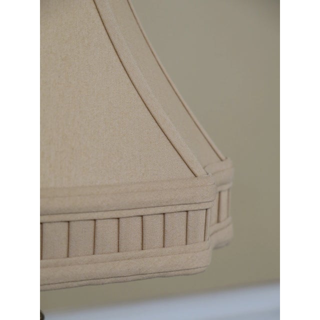 Traditional 1990s Brass Regency Decorative Table Lamp With Shade For Sale - Image 3 of 7