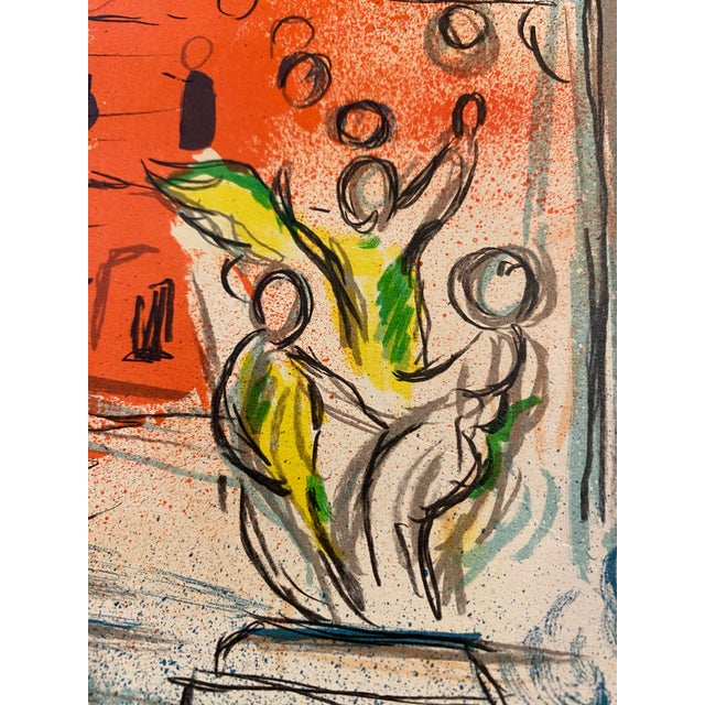 1960s 1960s Marc Chagall Original Lithographic Poster "Paris Opera Ceiling" Modern Surreal Art For Sale - Image 5 of 13
