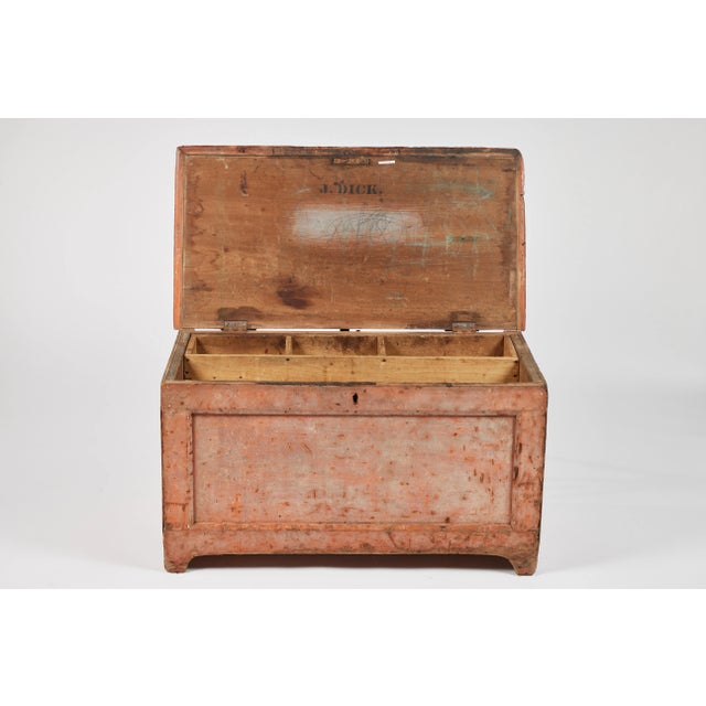 Wood 19th Century English Primitive Trunk or Blanket Chest For Sale - Image 7 of 12