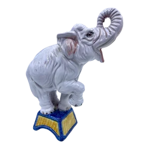 Vintage Italian Terracotta White Elephant Statue