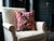 Botanical Jacquard Cushion Cover With Pink Piping For Sale - Image 4 of 16