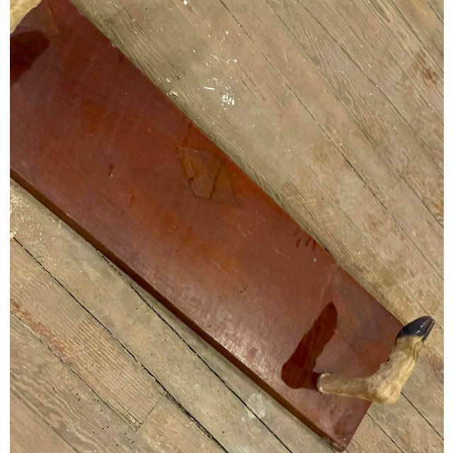 This is a great double wall hook with three inlaid diamond as inconspicuous adornment for a man cave, a cabin or other...