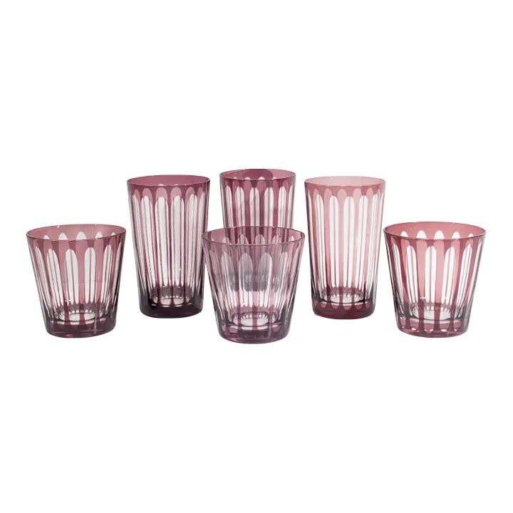 Purple Cut to Clear Tumblers and Glasses