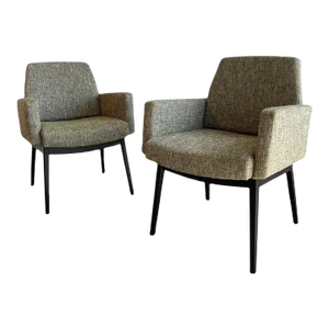1960s Mid-Century Modern Upholstered Armchairs by Jens Risom - Set of 2