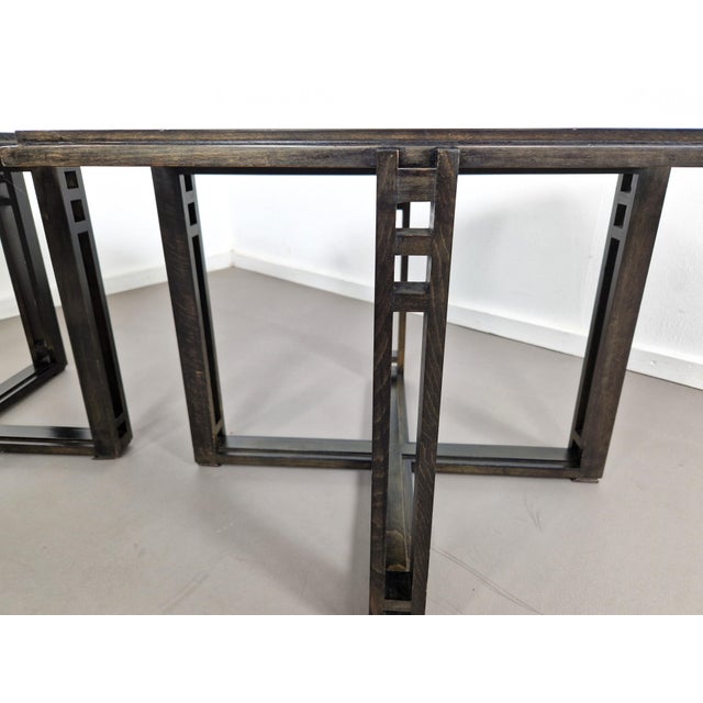 Wood Vintage Galaxy Side Tables by Umberto Asnago for Giorgetti, 1980s, Set of 2 For Sale - Image 7 of 12