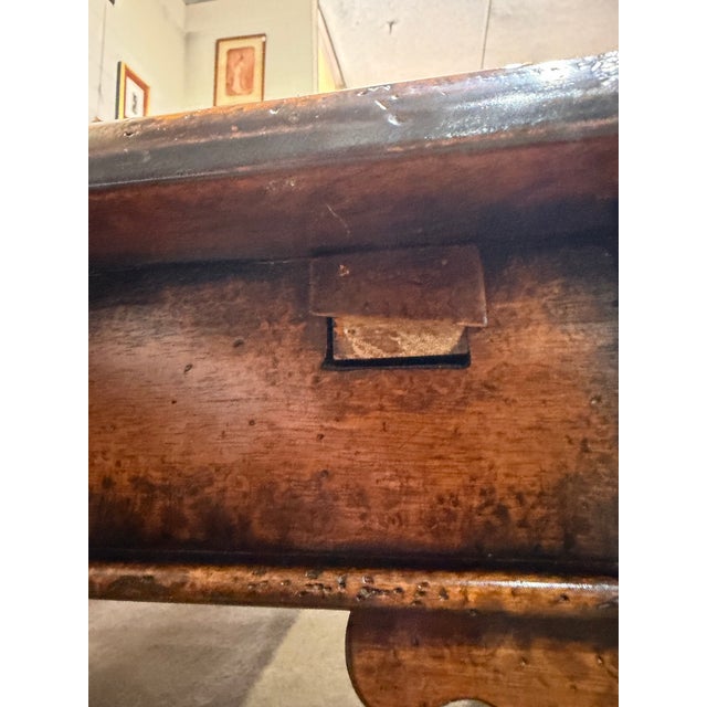 Wood Oak Dining Table With Two Leafs For Sale - Image 7 of 7
