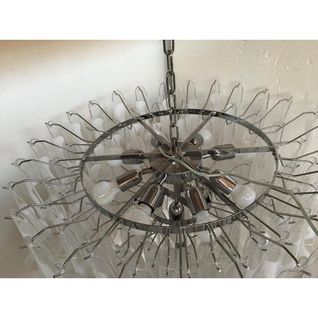 2020s White and Transparent “Selle” Murano Glass Chandelier in Mazzega Style For Sale - Image 5 of 8