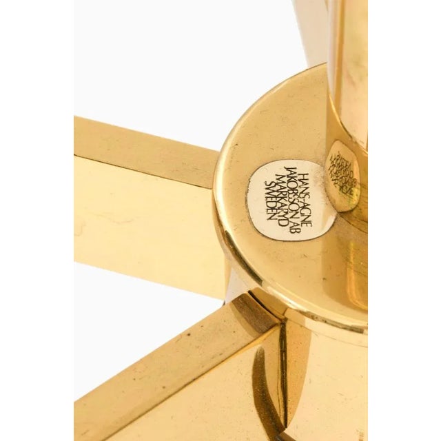 Large Ceiling Lamp in Brass and Glass attributed to Hans-Agne Jakobsson, 1950s For Sale - Image 9 of 11