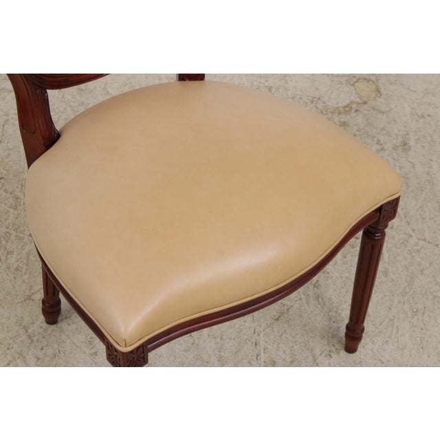 Set of 8 French Louis XVI Style Leather Dining Chairs For Sale - Image 10 of 18