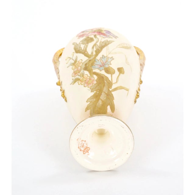 Gold Antique German Porcelain Hand Painted / Gilt Decorative Vase For Sale - Image 8 of 10