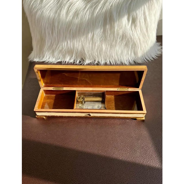 Wood Reuge Sainte Croix Swiss Vintage Wooden Big Florentine Music Box, Numbered - It Plays the Song “Lullaby” by Wolfgang Amadeus Mozart For Sale - Image 7 of 10