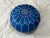 Blue Contemporary Moroccan Leather Pouf Ottoman Cover For Sale - Image 8 of 8