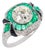 Art Deco Style 2.05 Carat Diamond Emerald Onyx Platinum Engagement Ring, Size 6 For Sale