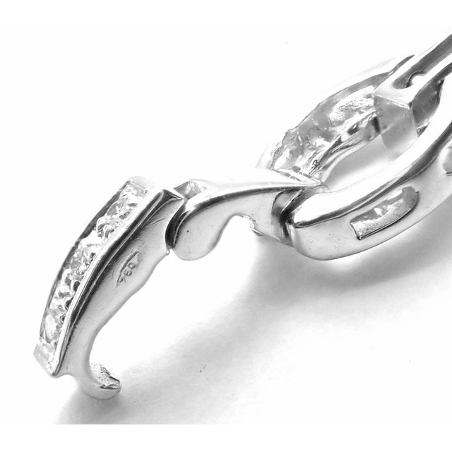 Damiani 18k White Gold Diamond Link Tennis Bracelet For Sale - Image 9 of 12