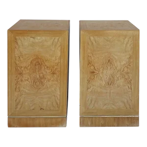 Vintage Drexel Heritage Burlwood and Brass Pedestals- a Pair