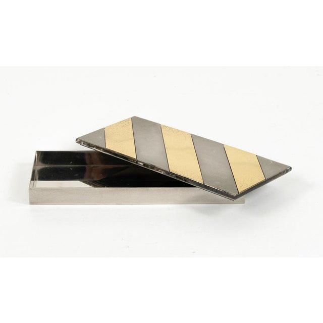 Mid-Century Modern Decorative Box in Steel and Brass and Acrylic by Noel BC, Italy, 1970s For Sale - Image 16 of 18