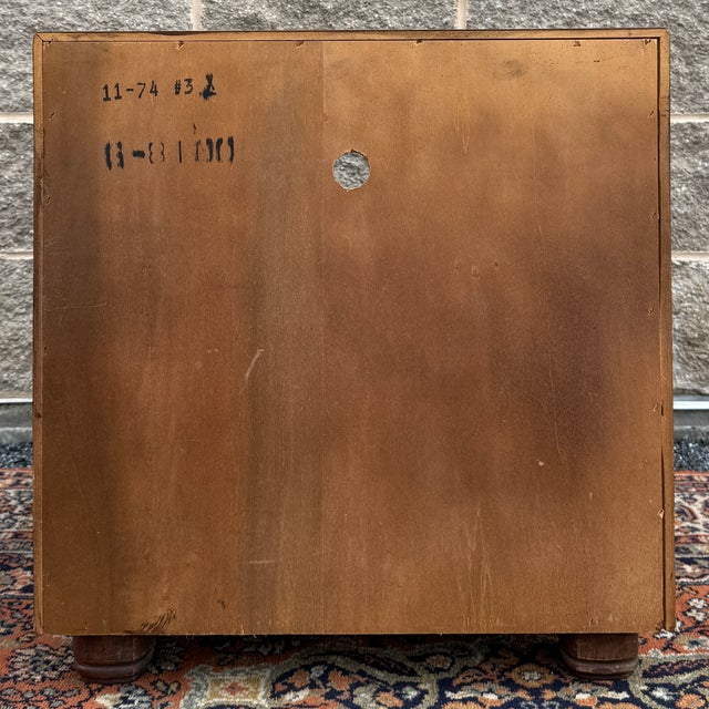 Vintage Henredon Chinoiserie Walnut Single Drawer Nightstand With Open Cabinet For Sale - Image 9 of 12