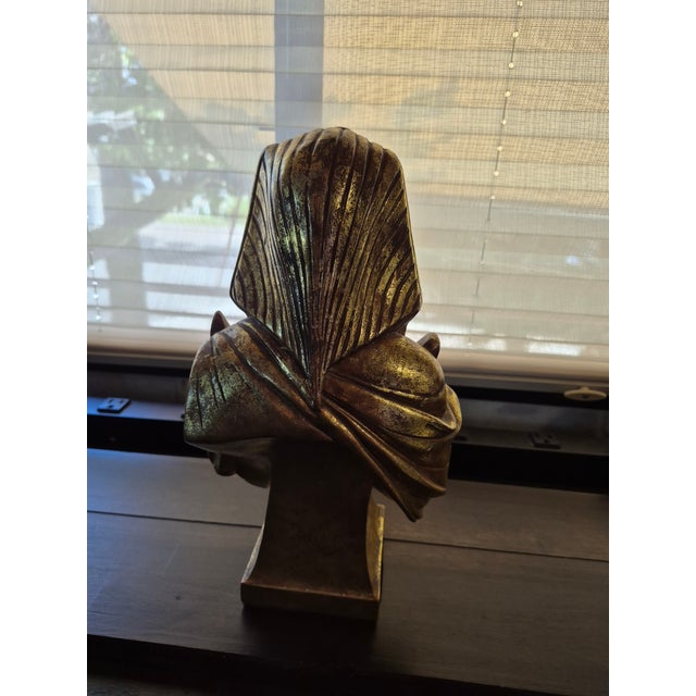 1990s Gilded Egyptian Pharaoh Bust For Sale - Image 4 of 5