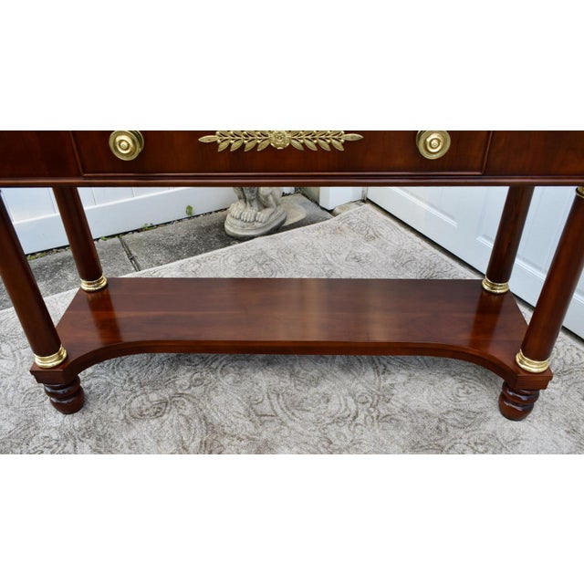 Vintage Statton Inlaid Mahogany French Empire Console Table W/Brass ...