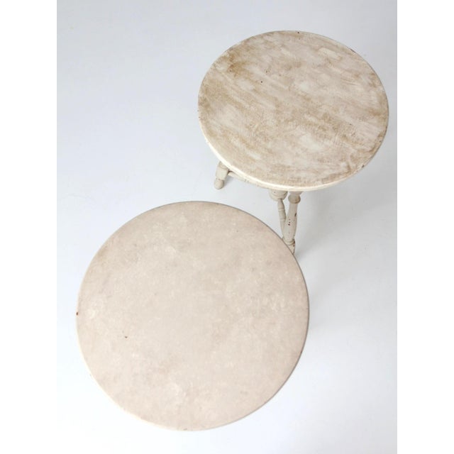 Pair of Vintage Cottage Pedestal Side Tables For Sale - Image 11 of 17