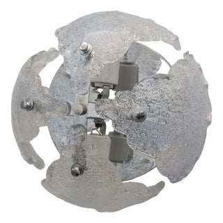 Murano Frosted Glass Wall Sconce, 1970s For Sale