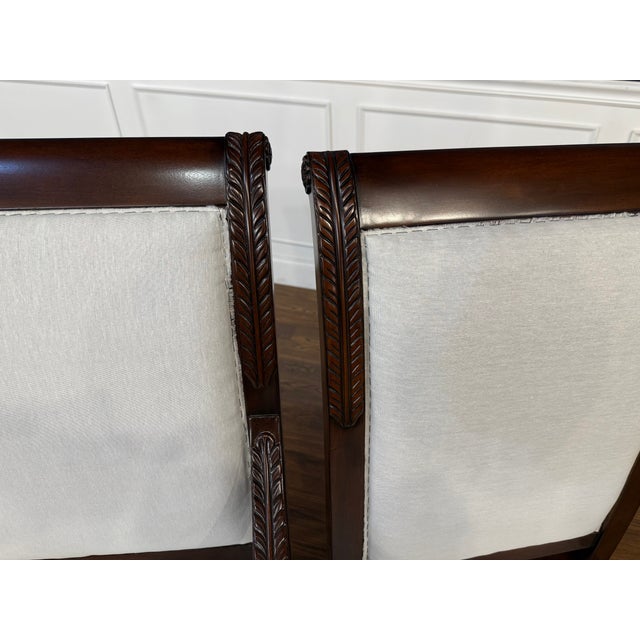 Set of Eight Newport Dining Chairs With Base Muslin Fabric - Showroom Samples For Sale - Image 17 of 18