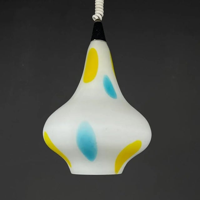 Mid-Century Modern Mid-Century Multicolor Opaline Murano Glass Pendant Lamp from Stilnovo, Italy, 1950s For Sale - Image 3 of 13