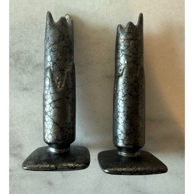 Pair of PartyLite "Metropolis" Ceramic Candle Holders For Sale - Image 4 of 12