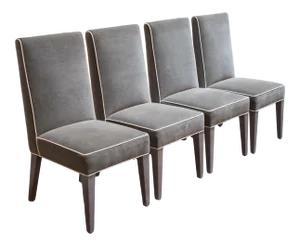 Gray Melange Upholstered Nils Dining Chairs, Showroom Samples, Set of 4