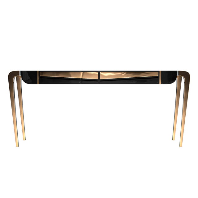 Art Deco "Paradosso" Credenza With Stainless Steel and Bronze For Sale - Image 3 of 7