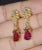 Red Certified Natural 5.86CTS VS F Diamond Rubellite Tourmaline Dangle Earrings, A Pair For Sale - Image 8 of 10
