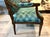 Navy Blue Late 19th Century Carved Antique French Settee in Modern Clarence House Linen For Sale - Image 8 of 14