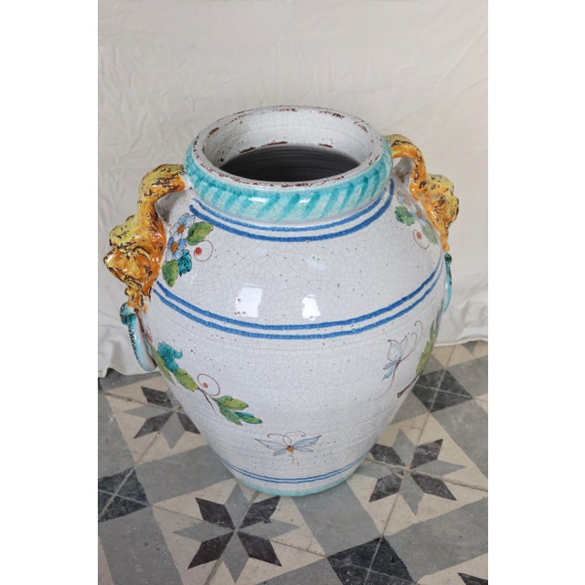 Large Glazed Ceramic Lemon Urn, 1990s For Sale - Image 10 of 11