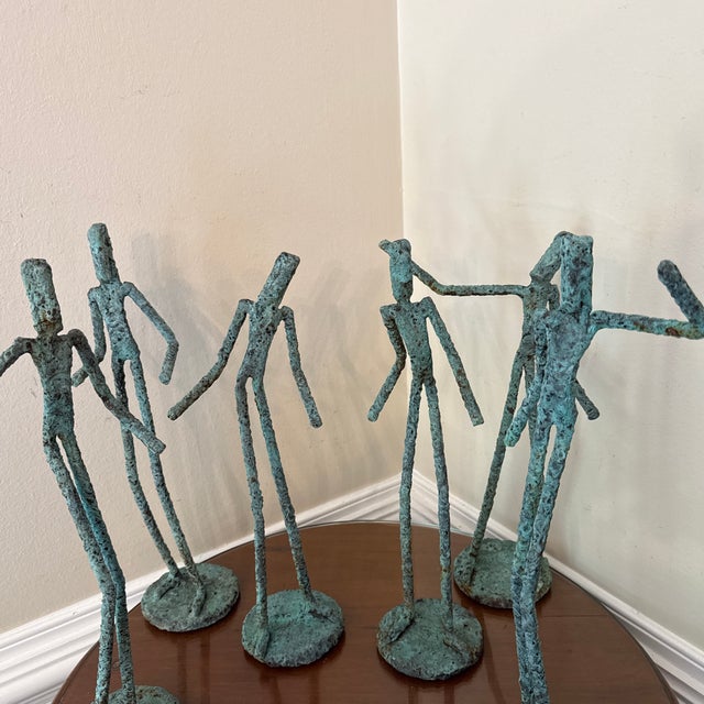 Early 21st Century Bronze Artist Made Brutalist Style Sculpture Set of 6 For Sale - Image 10 of 10