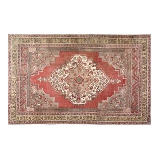 Vintage Turkish Oushak Hand Knotted Wool Rug, For Sale