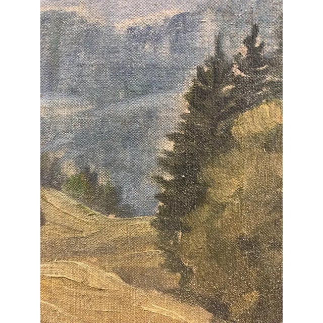 Edoardo de Grada, Paysage des Alpes Suisse, 1923, Oil on Canvas Mounted on Cardboard, Framed For Sale - Image 4 of 12