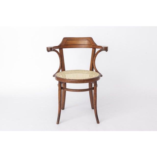 Mid-Century Modern Beech Bentwood and Cane Desk Chair, Austria, 1950s For Sale - Image 12 of 12