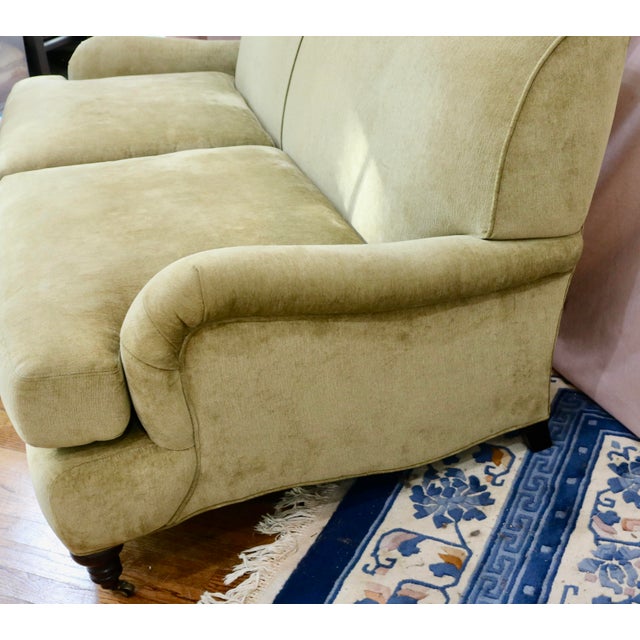 Lee Industries English Arm Olive Green Velvet Sofa. This stupendous sofa in luscious velvet from Lee Industries is a...