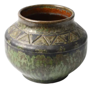 German Green Glazed Studio Pottery Vase, 1970s