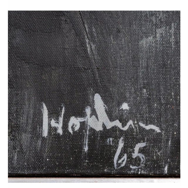 Abstract Budd Hopkins, Large Budd Hopkins Modernist Hard Edged Abstract Expressionist Oil Painting 1965 For Sale - Image 3 of 18