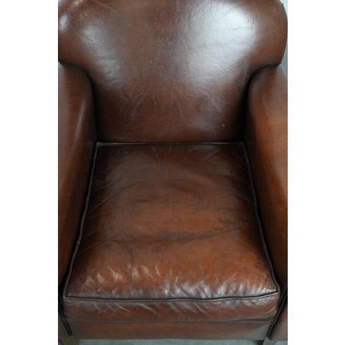 1990s Art Deco Club Chairs in Leather, Set of 2 For Sale - Image 5 of 14