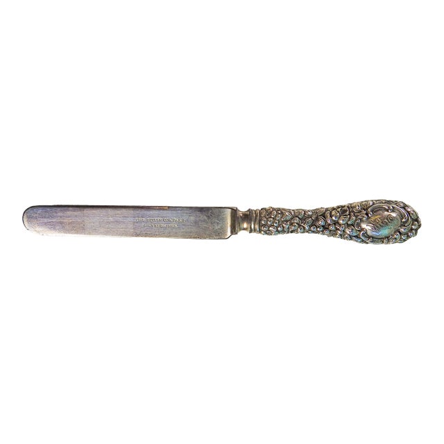 Early 20th Century Steiff Sterling Silver Rose Pattern Knife For Sale