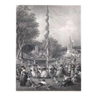 1859 May Pole Celebration Engraving For Sale